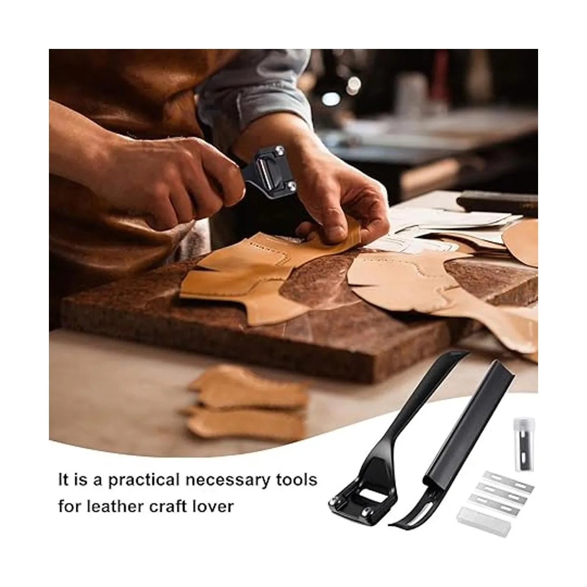 Kit de herramientas de corte de cuero de metal y biselador