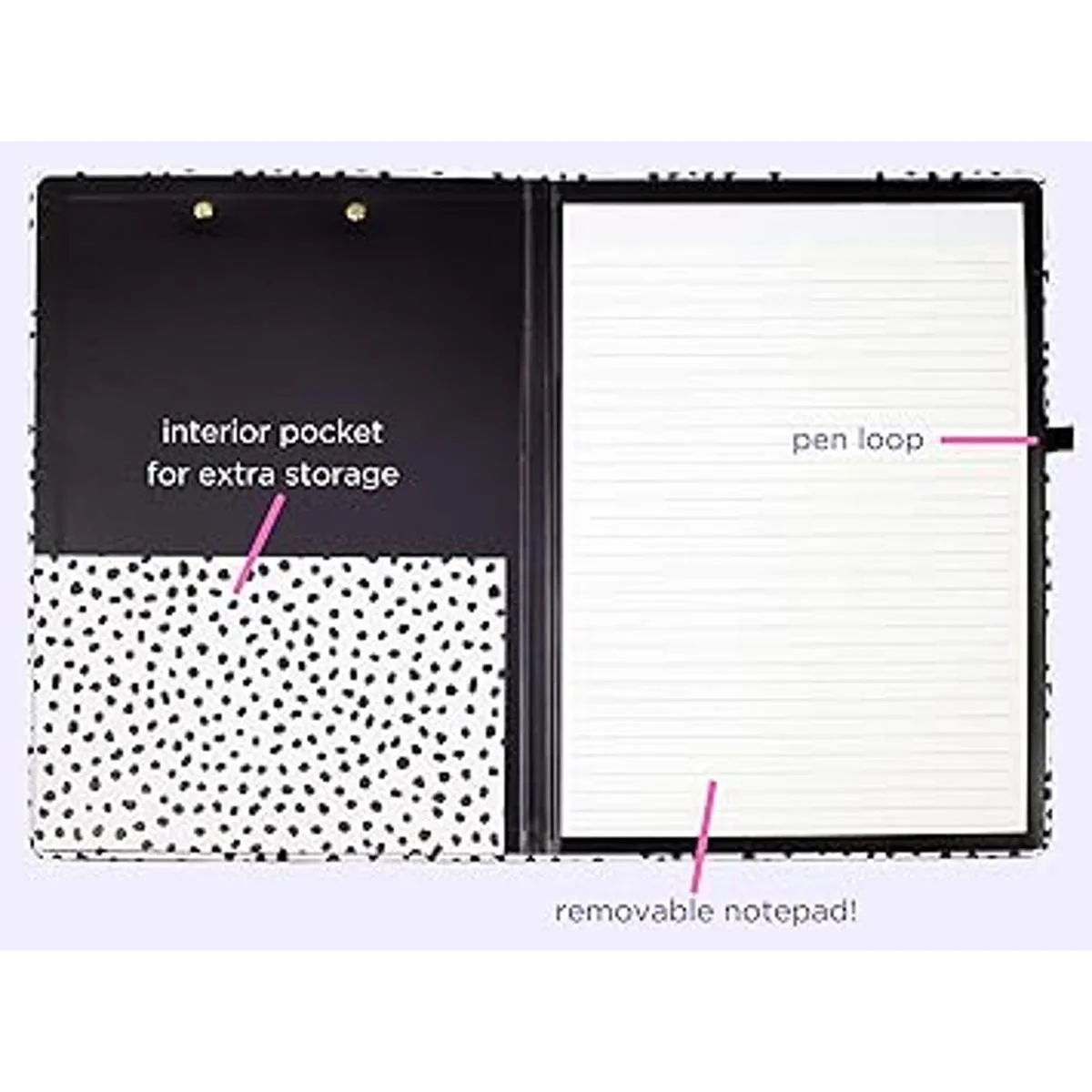 Lindo portapapeles folio con libreta forrada recargable y_3