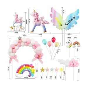 MOVINPE Decoración de pastel de unicornio escultura de_2