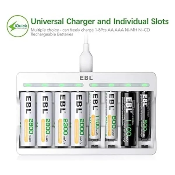 EBL Baterías AA recargables de 2800 mAh paquete de 4 y_2