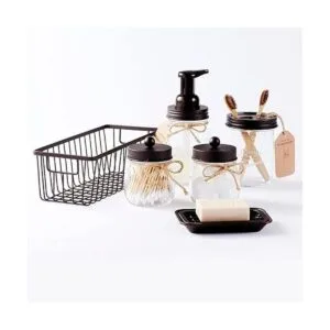 Mason Jar Juego de accesorios de baño 6 piezas