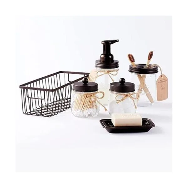 Mason Jar Juego de accesorios de baño 6 piezas