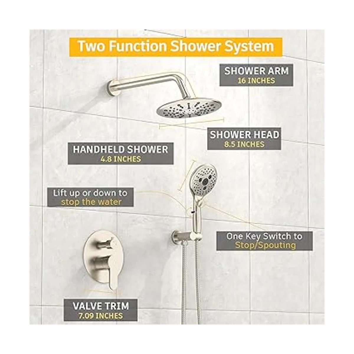 SunCleanse Sistema de regadera juego completo de grifo de_6