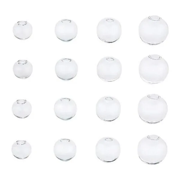 PH PandaHall 200 mini globos de cristal 4 tamaños