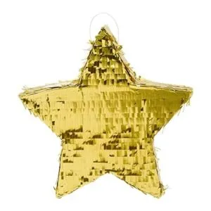 Piñata de estrella dorada pequeña para fiesta de_5