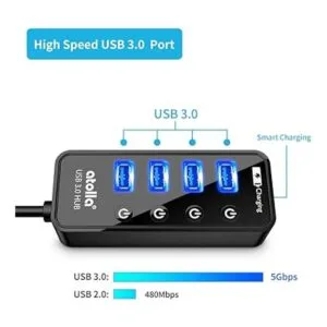 Atolla Hub USB 3.0 de 4 puertos con 4 puertos de datos_2