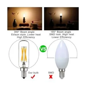 LiteHistory Bombilla LED E12 regulable de 6 W igual a 60_2