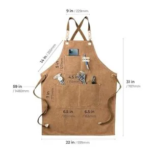 Delantal de chef carrotez de lona de algodón con espalda