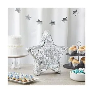 Pinata pequeña de papel de aluminio plateado para fiesta_2