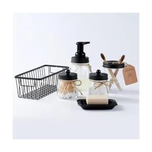 Juego de accesorios de baño Mason Jar 6 piezas