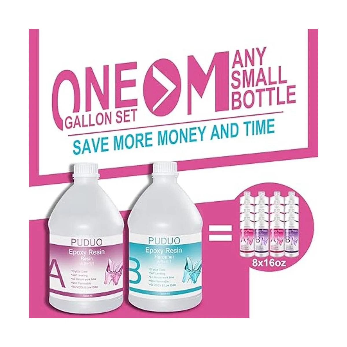 Kit de resina epoxi transparente de 1 galón para_5