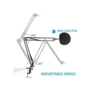 SUNMON Soporte de micrófono con parabrisas de espuma para_3
