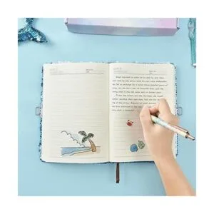 Cuaderno de lentejuelas de sirena diario reversible de_4