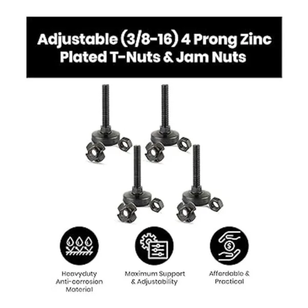 Kit de nivelador de muebles negro zinc negro de 4 puntas_3