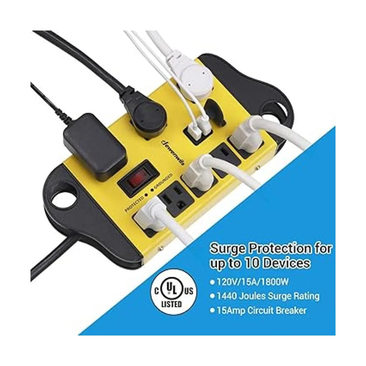 DEWENWILS Protector de sobretensiones de metal de 8_2