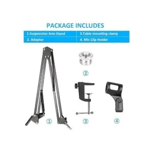 SUNMON Soporte de micrófono con parabrisas de espuma para_6