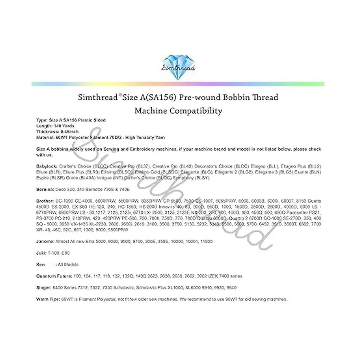 Simthread 25 hilos de bobina preenrollada color negro_5