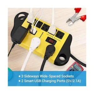 DEWENWILS Protector de sobretensiones de metal de 8_5