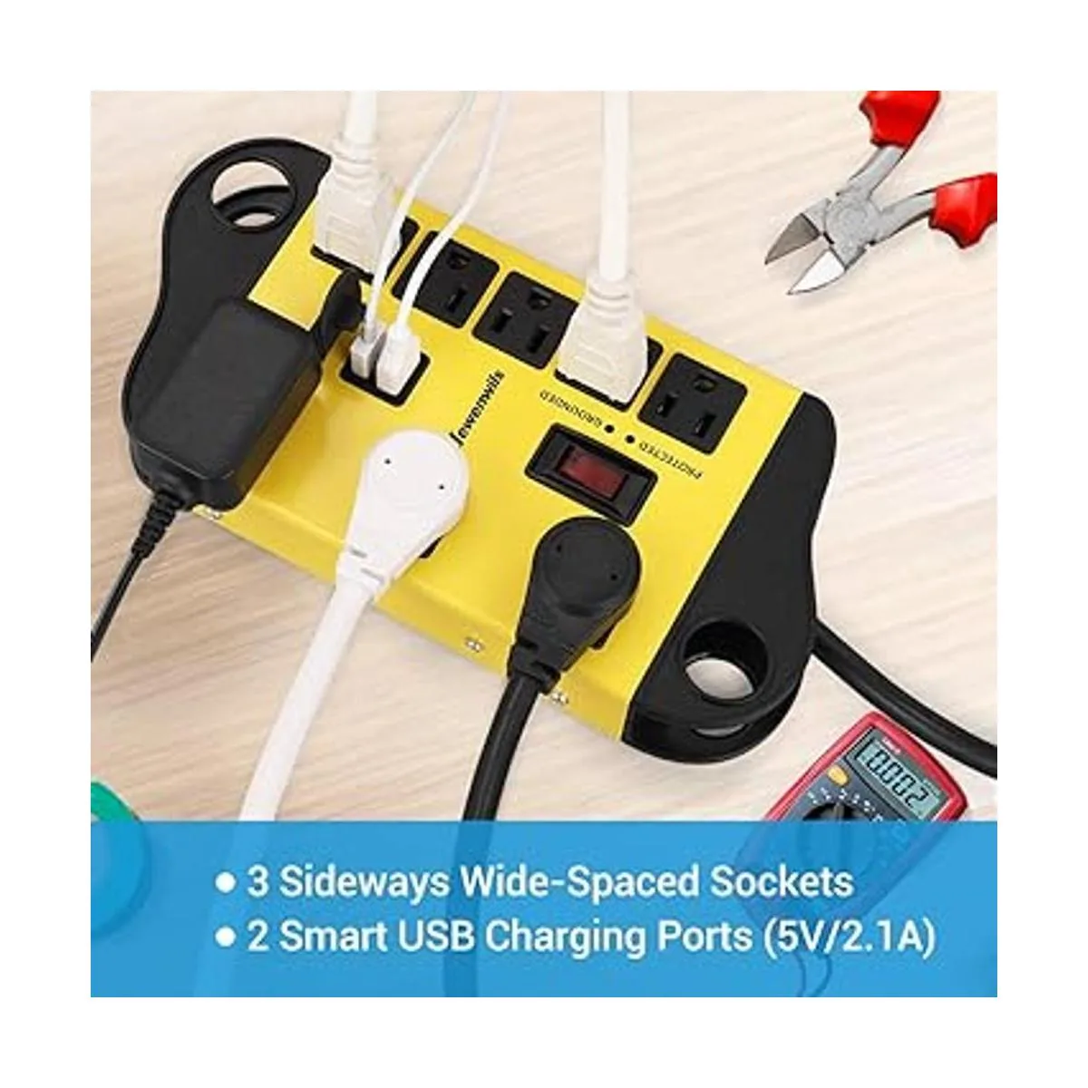 DEWENWILS Protector de sobretensiones de metal de 8_5