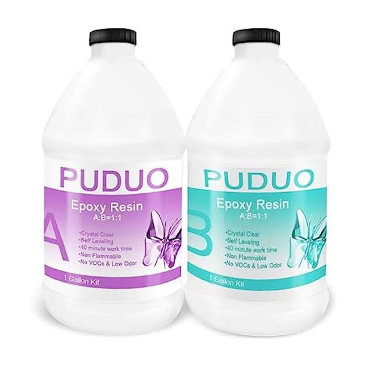 Kit de resina epoxi transparente de 1 galón para_1