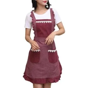 Bonito delantal para mujer con bolsillos cómodo delantal_1