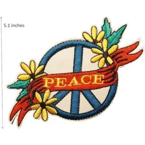 Parche con diseño retro de paz diseño de margarita_2