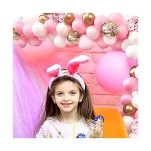 OuMuaMua Kit de 62 globos de látex de confeti de oro rosa_3