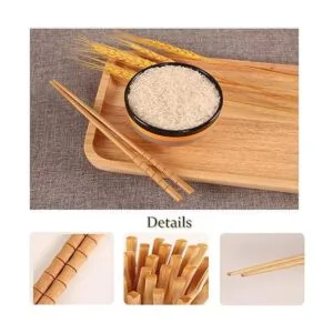 Juego de 10 pares de palillos de bambú reutilizables_2