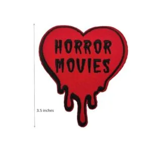 Parche bordado con texto en inglés I Love Horror Movies_2