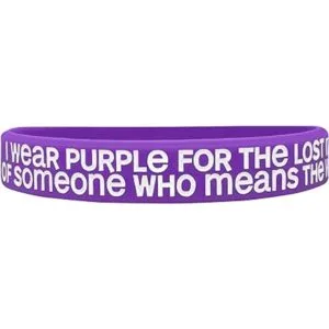 Pulsera con texto Fight Like a Girl I Wear Purple for The_2