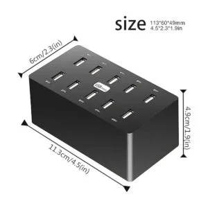 Cargador de pared de 10 puertos cargador rápido USB de_2