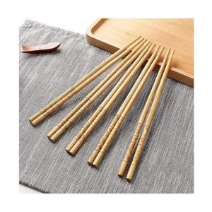 Juego de 10 pares de palillos de bambú reutilizables_3