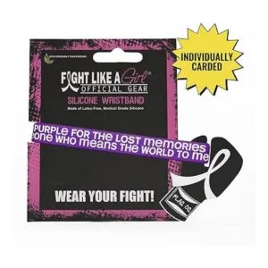 Pulsera con texto Fight Like a Girl I Wear Purple for The_5