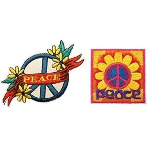 Parche con diseño retro de paz diseño de margarita_1