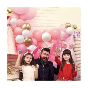 OuMuaMua Kit de 62 globos de látex de confeti de oro rosa_5