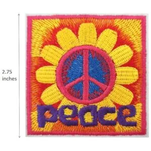 Parche con diseño retro de paz diseño de margarita_3