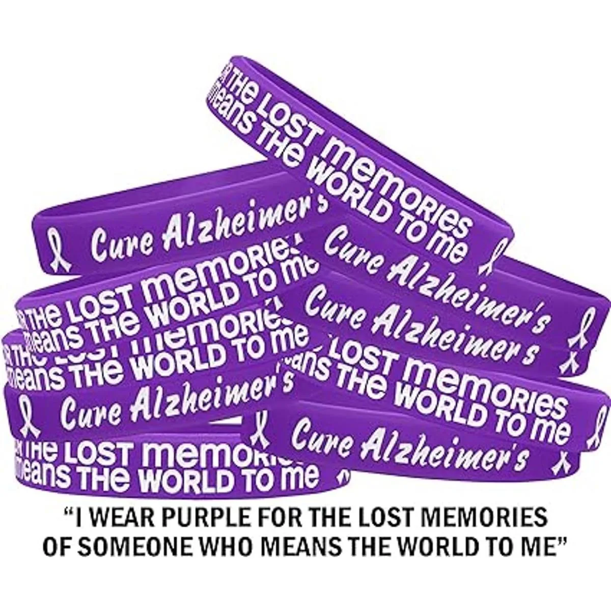 Pulsera con texto Fight Like a Girl I Wear Purple for The_6