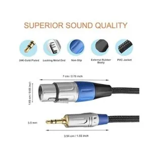 Tisino Cable de micrófono XLR a 964 trenzado de nailon_3