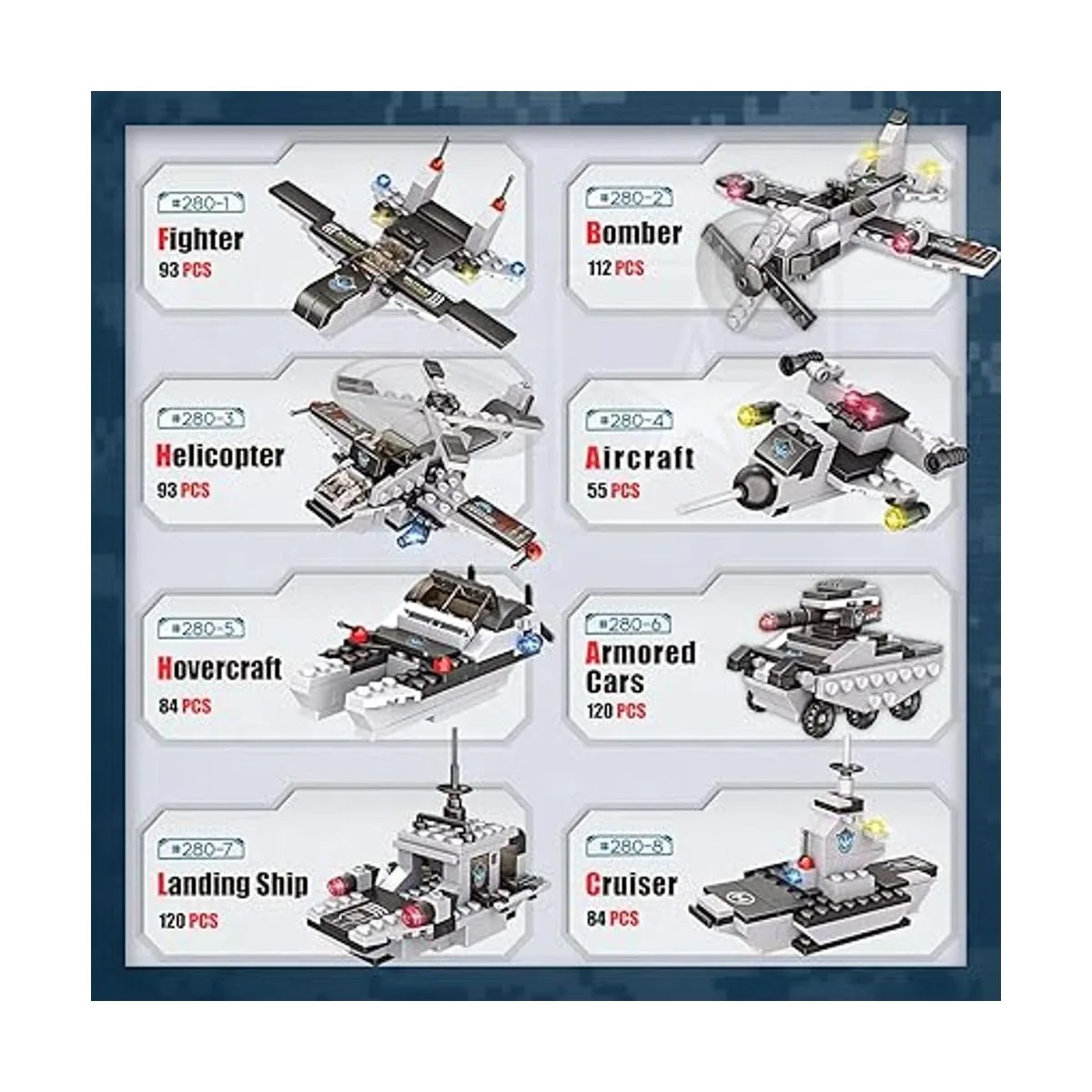 Juego de 1320 bloques de construcción de portaaviones kit_4