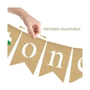 Rainlemon Bandera de yute de una silla alta con conejito_2