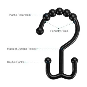 Ganchos Amazer para cortina de ducha dobles de plástico_3