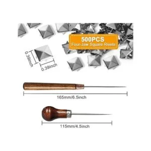 SBYURE 500 piezas de remaches cuadrados de 4 mandíbulas de_2