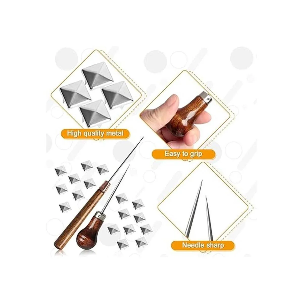 SBYURE 500 piezas de remaches cuadrados de 4 mandíbulas de_3