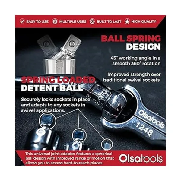 Olsa Tools Juego de juntas universales de 3 piezas_4