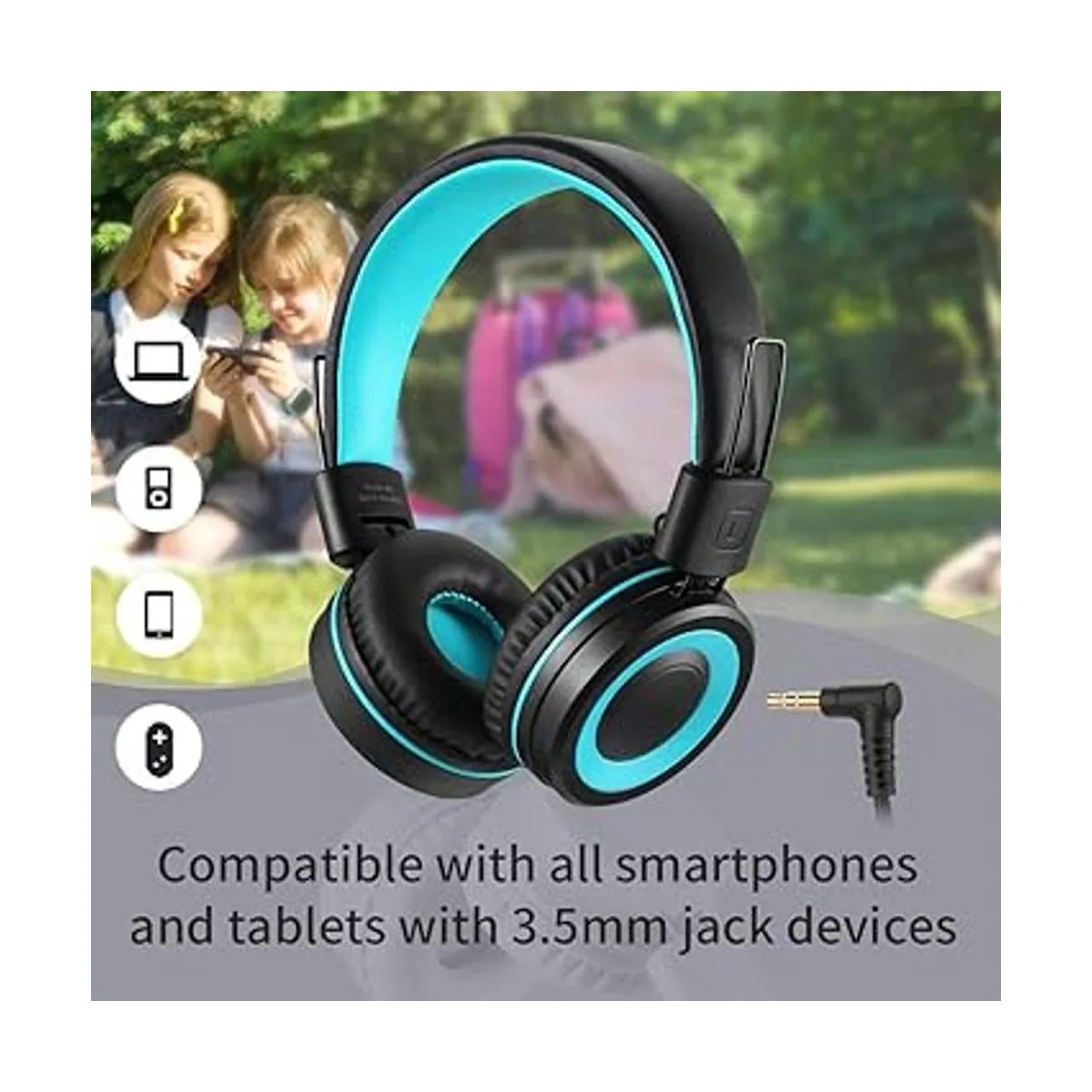POWMEE M3 Auriculares para niños con micrófono ligeros_3