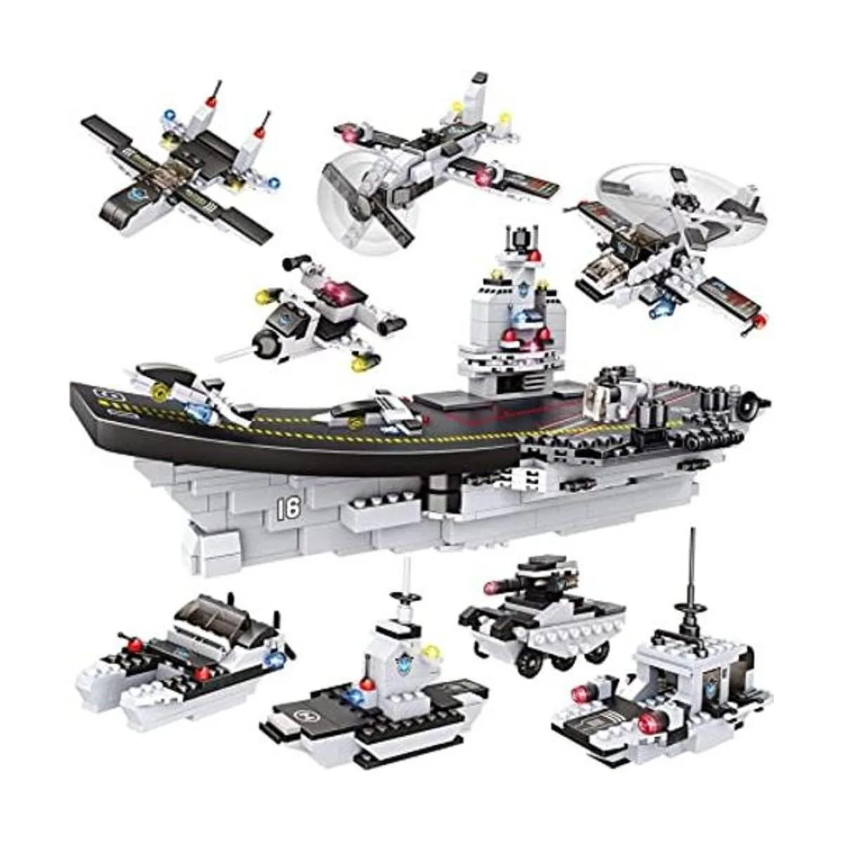 Juego de 1320 bloques de construcción de portaaviones kit_1