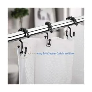 Ganchos Amazer para cortina de ducha dobles de plástico_6