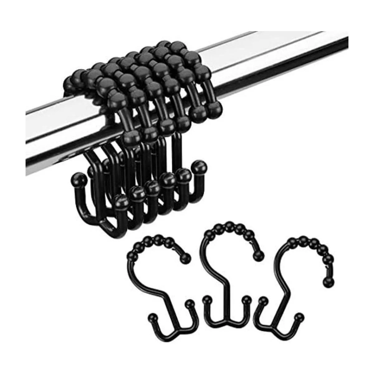 Ganchos Amazer para cortina de ducha dobles de plástico_1