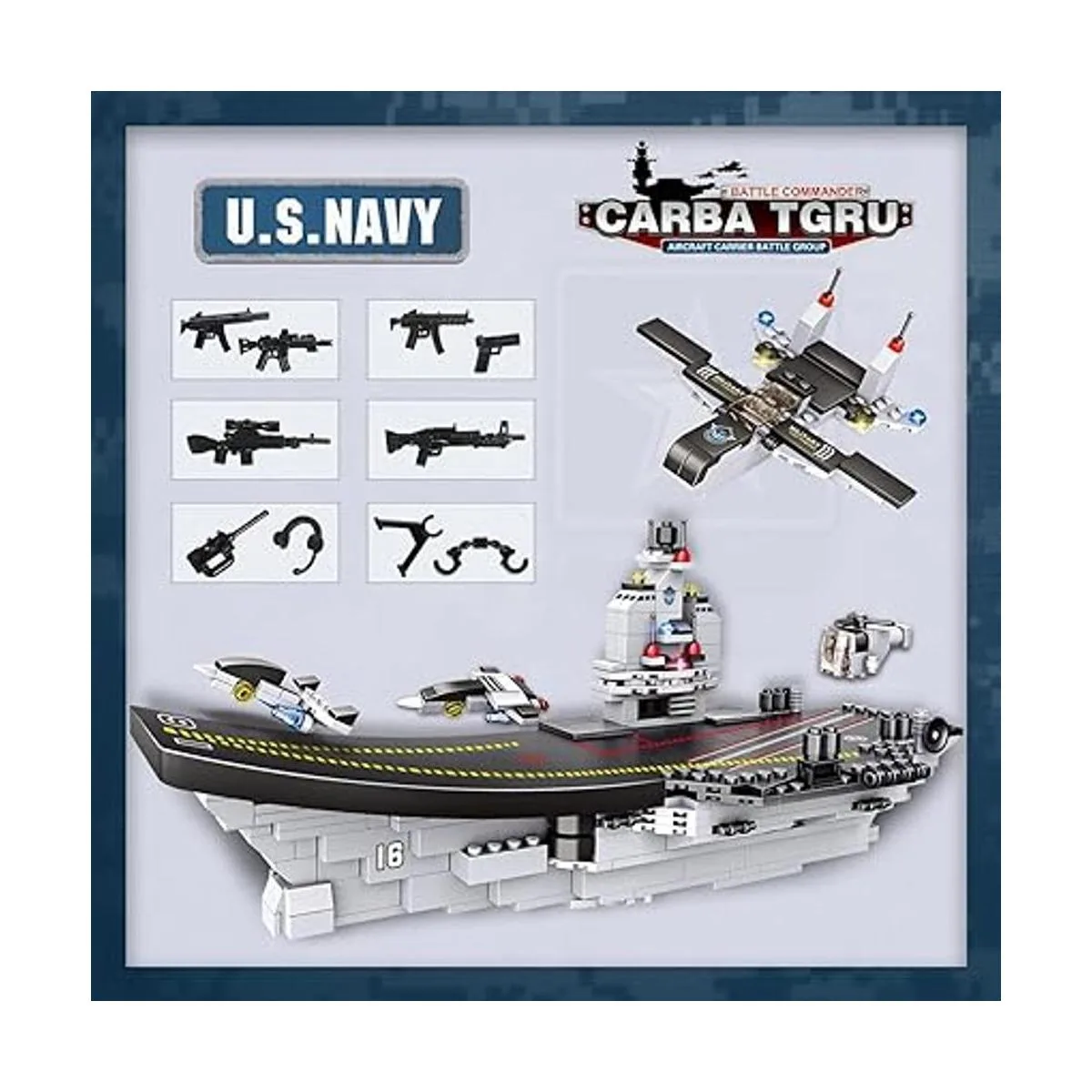 Juego de 1320 bloques de construcción de portaaviones kit_3