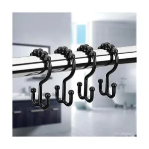 Ganchos Amazer para cortina de ducha dobles de plástico_5